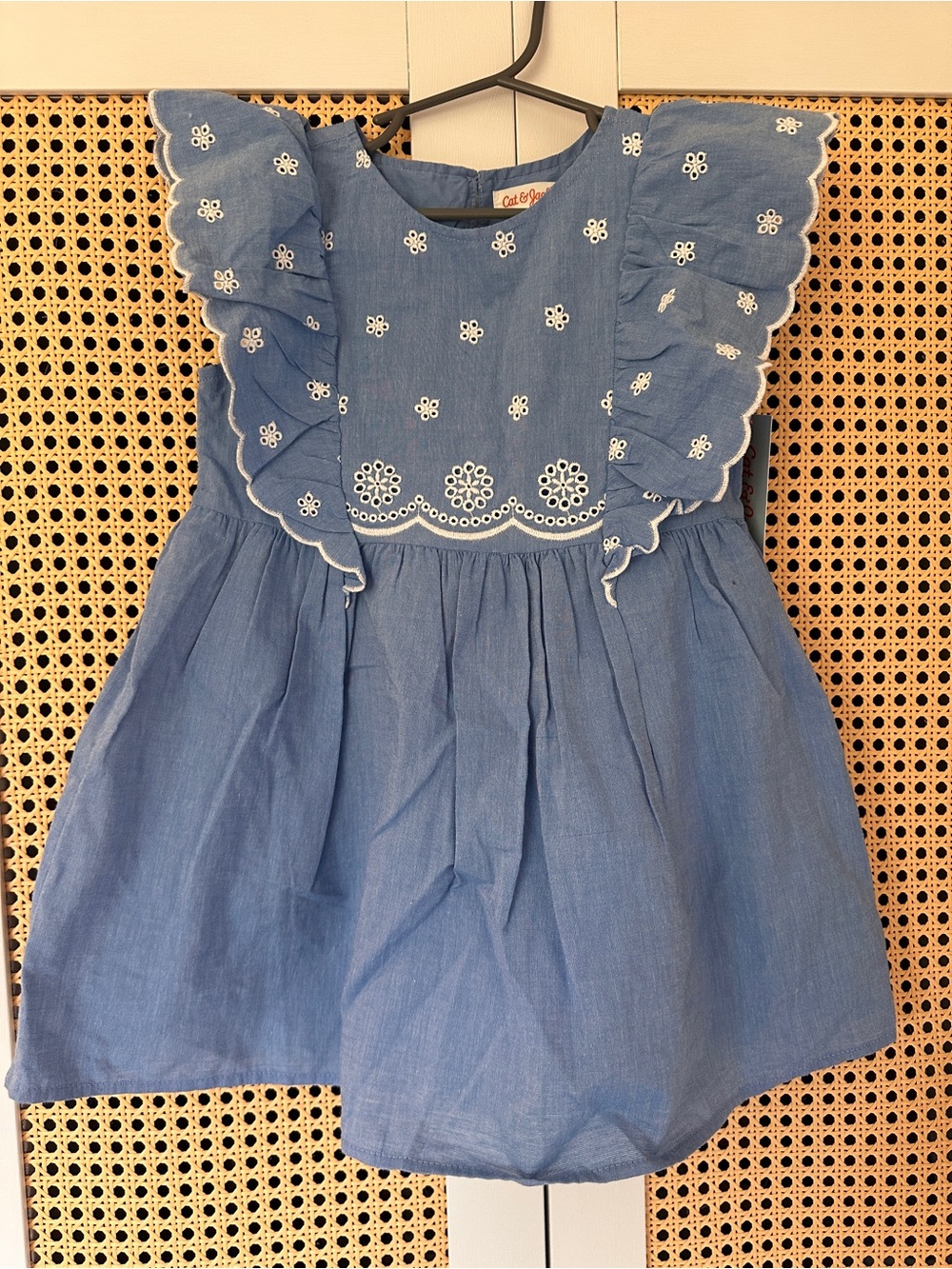 *NWT* Cat & Jack Chambray Ruffle-Sleeve Dress in Blue